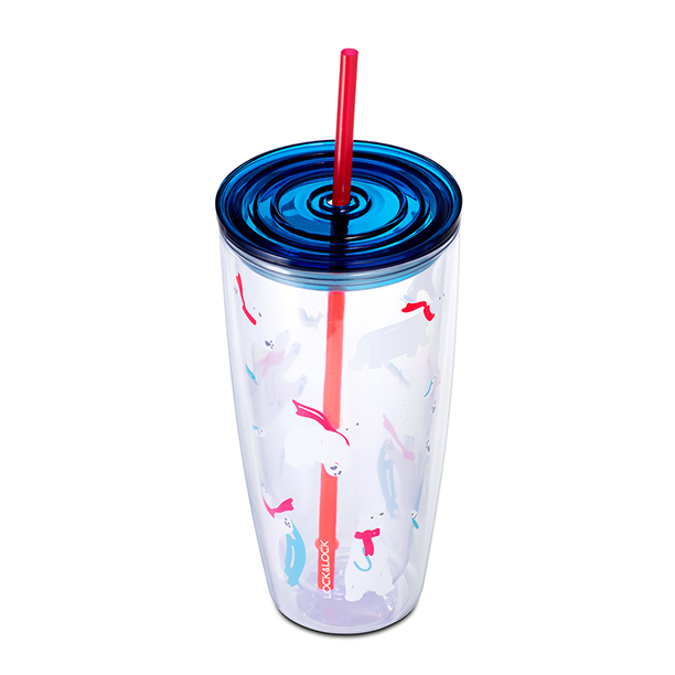 HAP507BLU LY NHỰA CÓ ỐNG HÚT 750ML CN 18, , large image number 3
